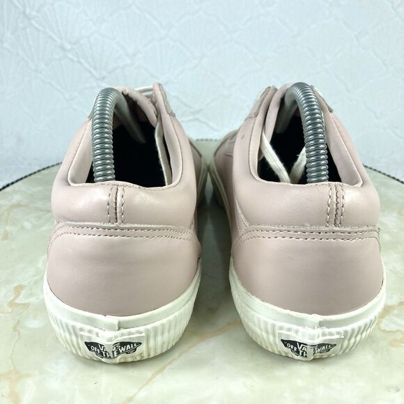 Vans Old Skool Sneakers Women 9.5 Pink Leather Classic Low Top Skate Retro Shoes - Picture 9 of 13